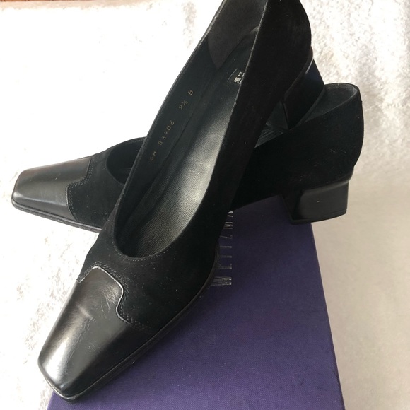 Stuart Weitzman suede leather block heel shoes - Picture 1 of 7